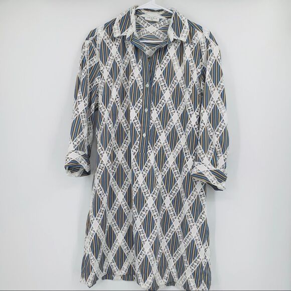 New Sandro Paris Short Lace Shirt Dress collar 40 - Picture 6 of 12